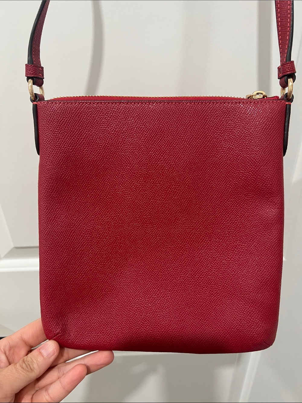 Coach Red Leather Crossbody with Gold Hardware - Picture 8 of 10